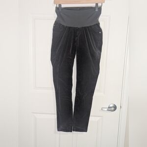 A Pea in the Pod Secret Fit Belly Corduroy Maternity Pants Small | Black/Gray